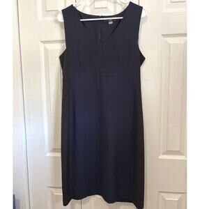 Karl Lagerfeld Navy Blue and Black Colorblock Minimalist Career Dress Size 10